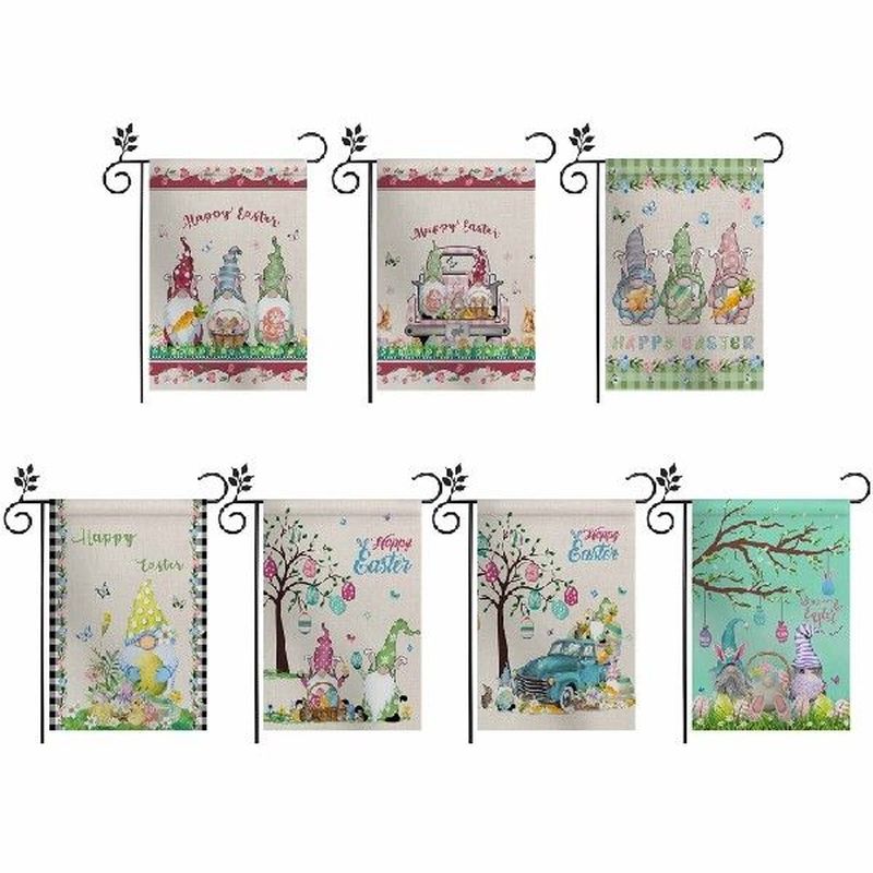 K1MF Selamat Paskah Bendera Taman Dua Sisi Paskah Kelinci