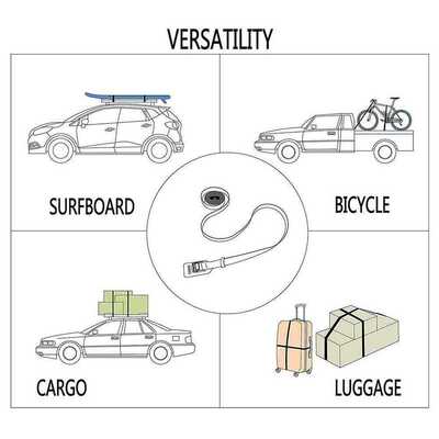 2Pcs 250kg Car Roof Rack Kayak Cam Buckle Lashing Strap Lugg