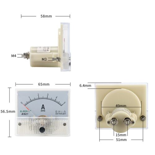 *1PC DC Plastic og Pointer Ammeter Ampere Meter Panel 1A 2A