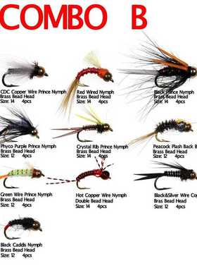 40PCS/Box Fishing Fly Set Stonefly Buzzers Beadhead Nymphs E