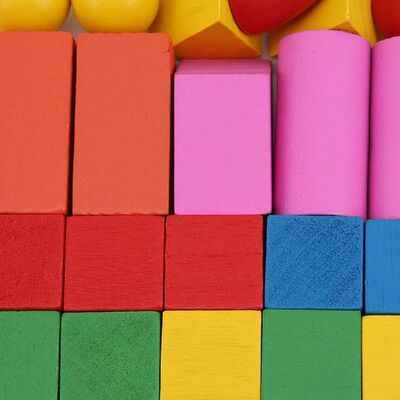 Teaching Aids Wooden Cube Ball Colorful Cylindrical Cuboid