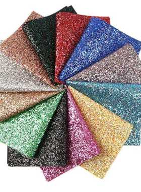 20*34cm Chunky Glitter Faux Synthetic Leather Sheets Patchwo