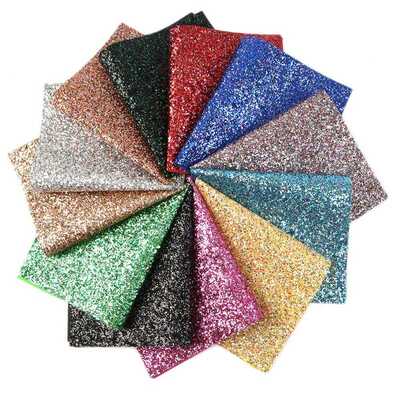 20*34cm Chunky Glitter Faux Synthetic Leather Sheets Patchwo