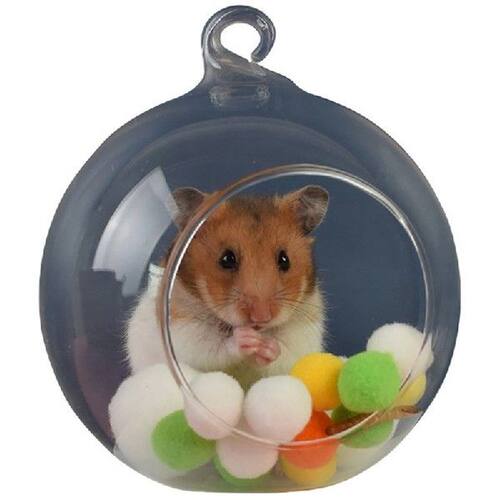 Glass Sphere Hanging Hamster Hammock for Small Animals Nest