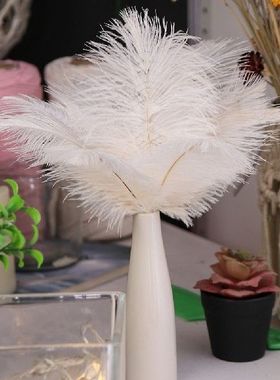 10Pcs/Lot Natural White Ostrich Feathers Wedding Home
