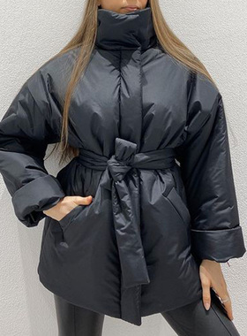 Fandy Lokar Simple Collected Waisted Parkas Women Fashion Co