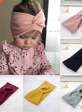 1 PCS Spring Summer Solid Color Baby Headband Girls Twied