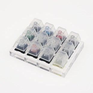 12 Cherry MX Switches Keyboard Tester Kit Clear Keycaps Samp