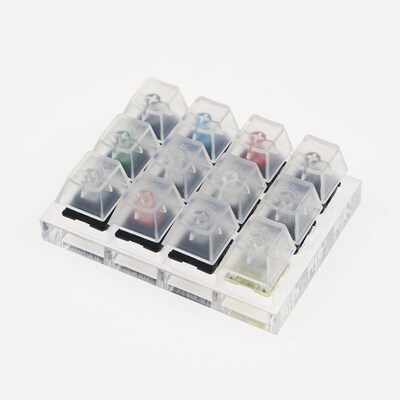 12 Cherry MX Switches Keyboard Tester Kit Clear Keycaps Samp