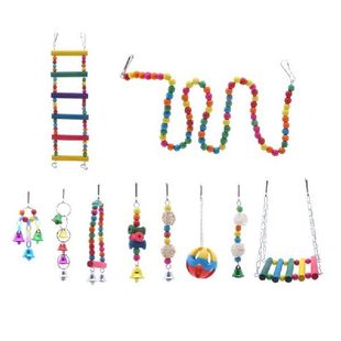 10 Pcs Bird Cage Toys For Parrots Reliable & Chewabl