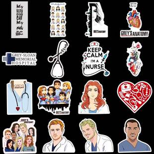 50Pcs TV Show Greys Anatomy Waterproof Stickers Kids Toy St