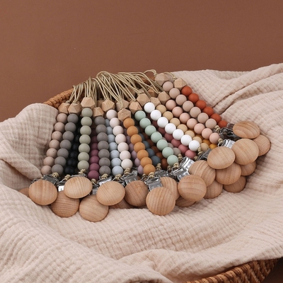 Pacifier Clips Chain Silicone Beads BPA Free DIY Dummy Clip