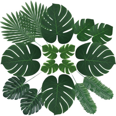 6 Kinds Monstera Artificial Palm Leaves Tropical Plant Faux