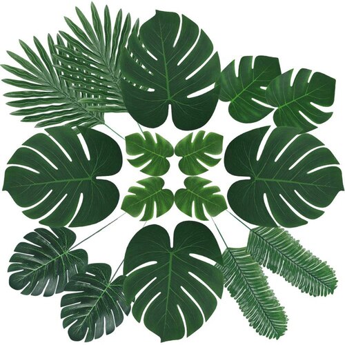 6 Kinds Monstera Artificial Palm Leaves Tropical Plant Faux