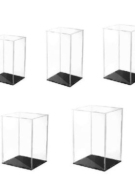 Clear Acrylic Display Case Black Base Dustproof Protection