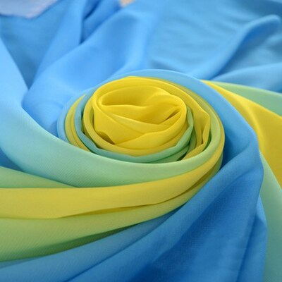 100D 2 tone ramp chiffon material gradual gradient chiffon s