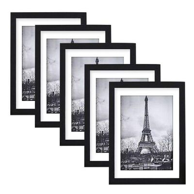 5 Pieces Picture Frame Set Displays 5x7 6x8 8x10 Pictures