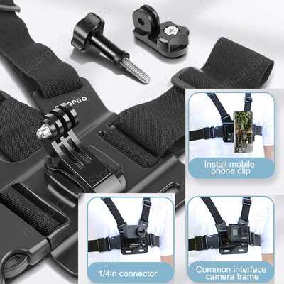 Adjustable Phone Clip Holder Mobile Phone Chest Mount Harnes