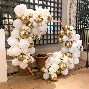 Kit White Girl Garland Boy Balloons Arch Latex Balloon Gold