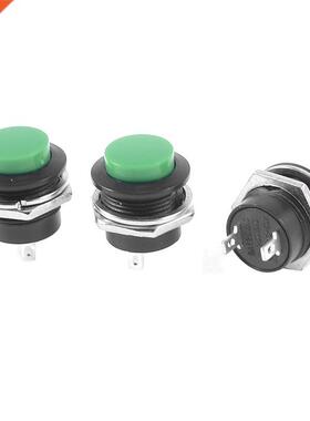 3Pcs Push Button Green 2 Pin SPST ON OFF 0mm Momentary P