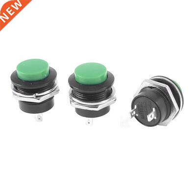3Pcs Push Button Green 2 Pin SPST ON OFF 0mm Momentary P