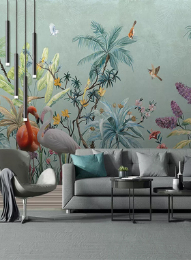 Custom 3D Photo Wallpaper Hand Painted Tropical Rainforest