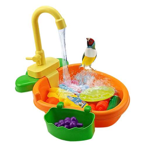 Automatic Bird Bathtub With Faucet Bird Parrot Shower