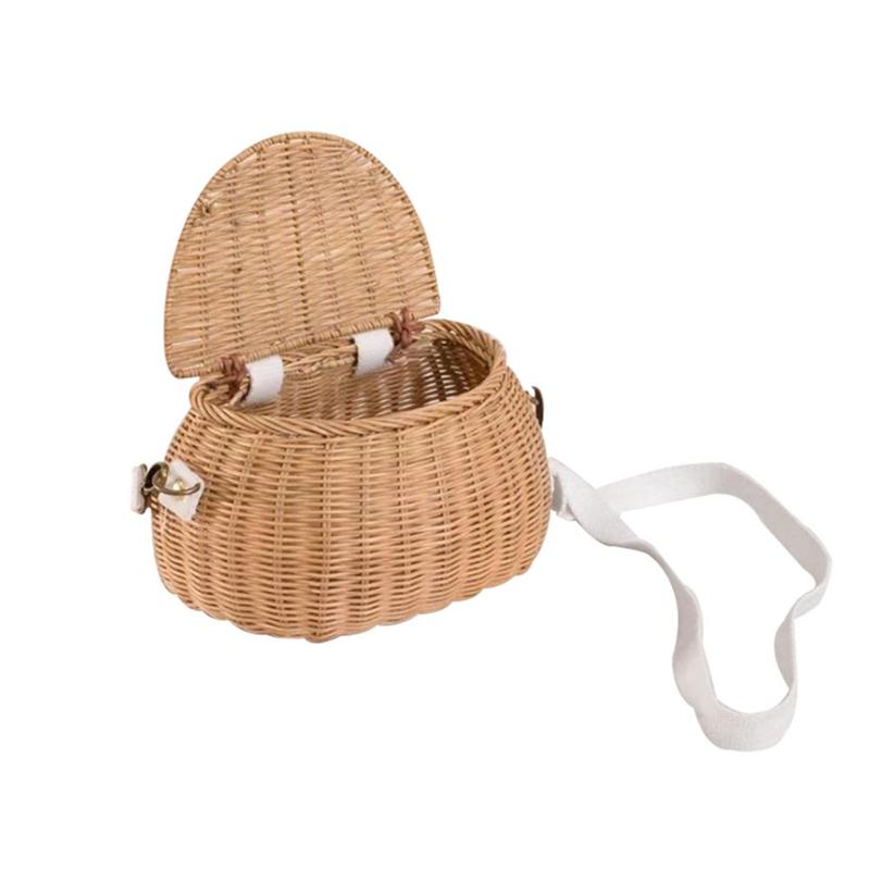 Handmade Rattan Bicycle Storage Basket Bike Hanging