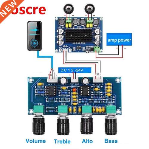 Dual NE552 Repalceable tone Preamp Board Audio treble bass