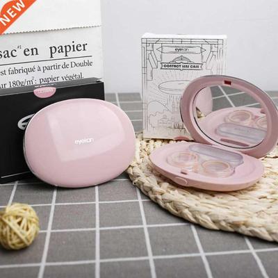 Oval Contact Lens Container Solid Color Portable Lens Case C