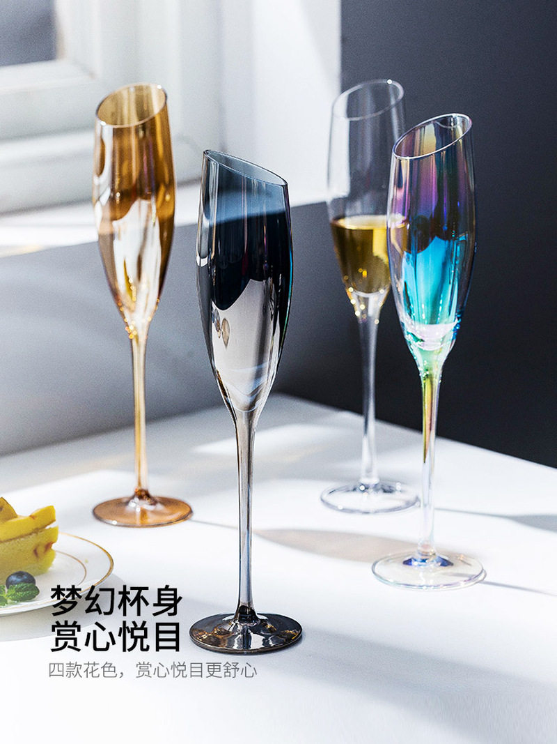 starry sky oblique red wine glass crystal champagne glass