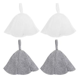 4pcs Felt Sauna Hat Hot Dry Steaming Room Bath Hat SPA Felt