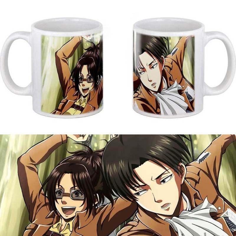 attack on titan coffee mug 11oz anime white ceramic tea cup