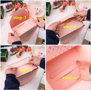 10pcs Gift Boxes Cake Paper Hand Ribbon Baking Box Package L