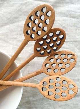 1Pc Wood Honey Dipper Sever Mixing Stick Spoon Honeycomb Hea
