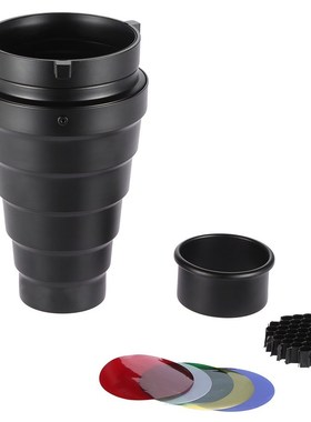 Metal Conical Snoot with Honeycomb Grid 5pcs Color Filter Ki