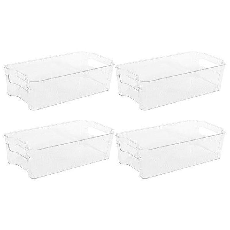 (4 pack)pantry and refrigerator organizer bins for kitchen
