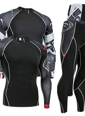 men's clothing compression men t-shirt + leggings ra