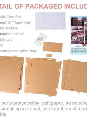 OurWarm Clear Acrylic Wedding Card Box with Lock and Card Si