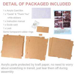 OurWarm Clear Acrylic Wedding Card Box with Lock and Card Si