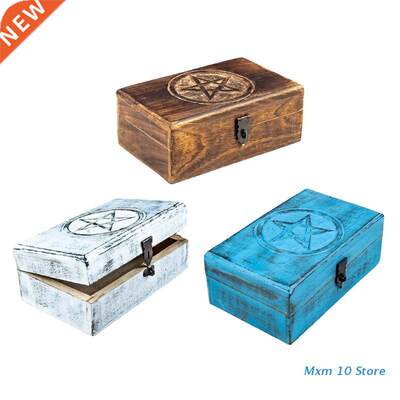 Wood Star Carved Jewelry Storage Box Organizer Home Decorati