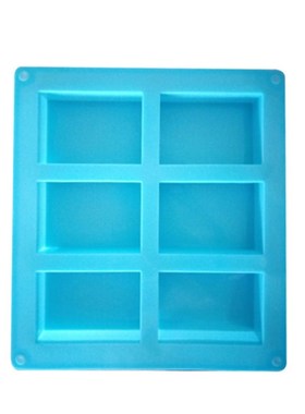 6-Cavity Rectangle Soap Mold Silicone Craft DIY Making Homem