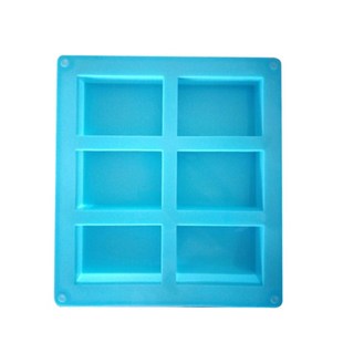 6-Cavity Rectangle Soap Mold Silicone Craft DIY Making Homem