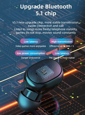 New G6 Bluetooth Headphones V5.1 Sports TWS Wireless LED Di