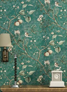 Country Wallpaper Idyllic Style Retro Nostalgic Living Room