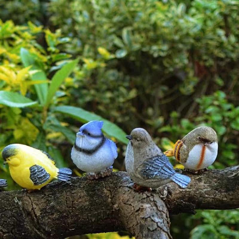 6 Pcs Garden Statue Magpie Birds Decor Decoration Miniature图片
