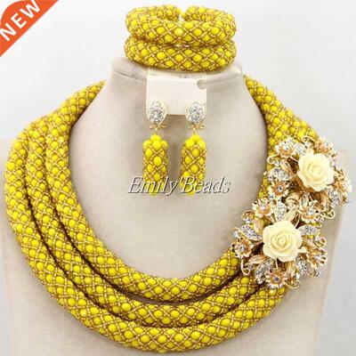 Fashionable Nigerian Wedding African Crystal Beads Jewelry S