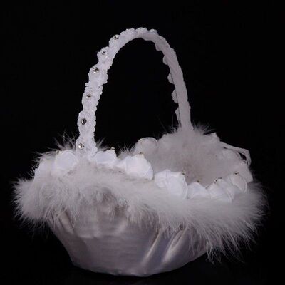 Flower Girl Baskets The Fabric Lace Decoration Cute Handle