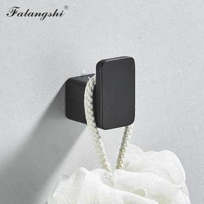 Black Robe Hooks Aluminum Bathroom Towel Hook Door Clothes C