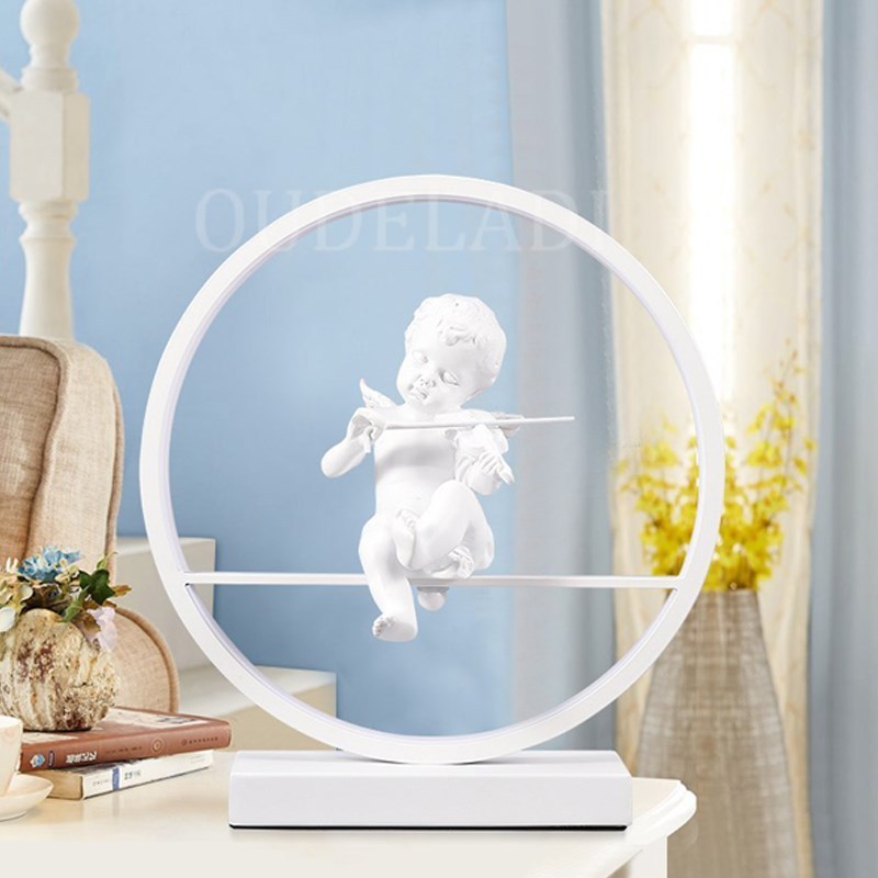 Angel table lamp bedroom bedside LED light modern decorative